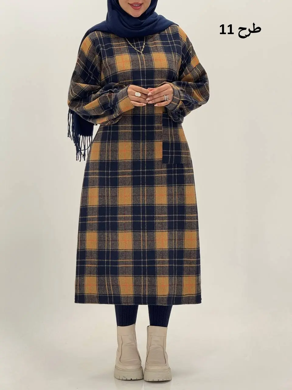 3593-کفتان چهارخونه پشمی